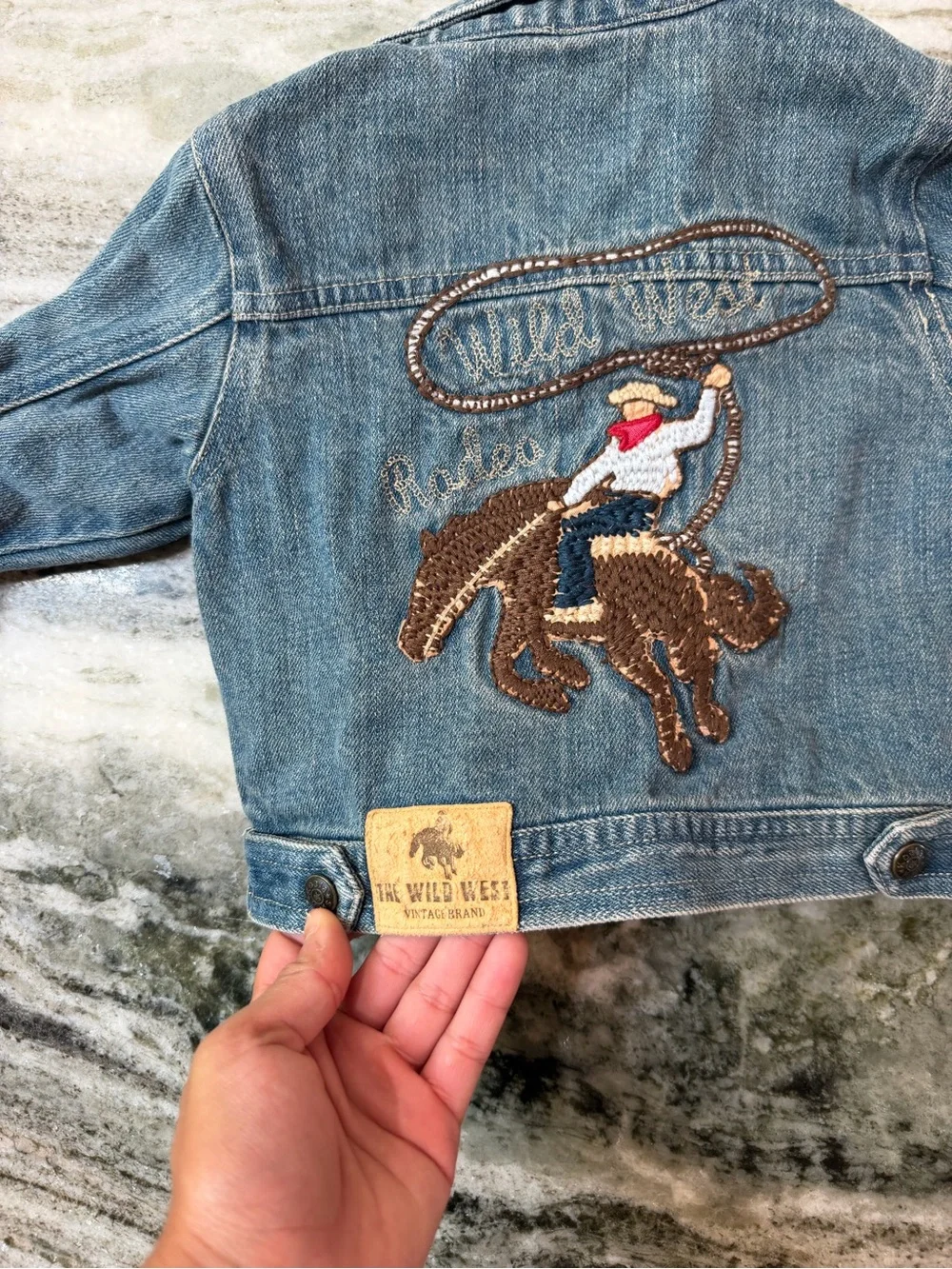 Koala Kids Blue Denim Jean Jacket with Rodeo Embroidery Western Vibes
